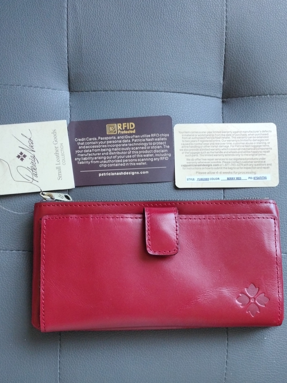 Patricia Nash Red Leather RFID Wallet